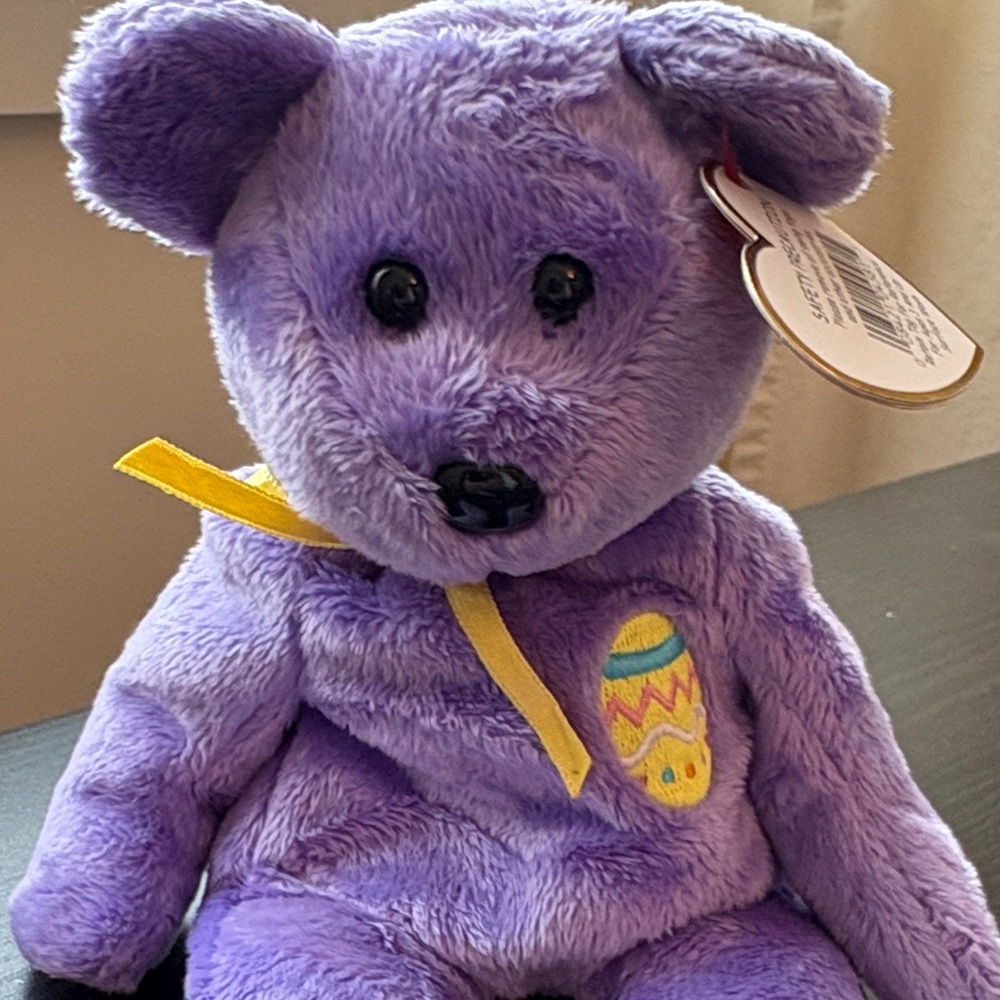 Ty Beanie Babies EGGS III Lavender Purple, Plush Bear